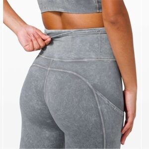 Lululemon Fast and Free High Rise Tights in the Ice Wash Grey Size 6 Nulux